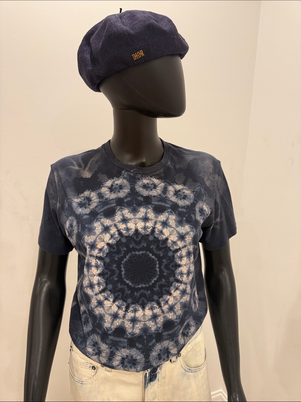Christiam Dior Tie-Dye Print Tshirt -Navy Grey Size S - Exellent Condition
